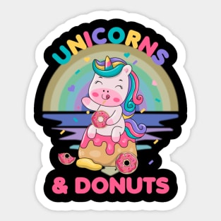 Unicorns and Donuts Sticker